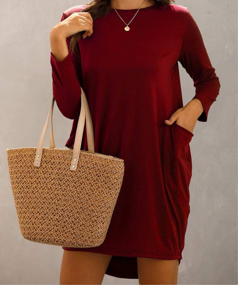 https://www.essel.com.co › products › long-sleeve-midi-tshirt-dress-with-pockets