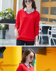 Autumn and Winter Turndown Collar Sweater Pullover Knit Fashion Casual Long Sleeve**: Embrace seasonal style with our turndown collar sweater pullover. Perfect for autumn and winter, this knit sweater features a chic turndown collar and long sleeves for maximum warmth and comfort. Ideal for casual wear, it combines fashion with coziness, making it a must-have for your cool-weather wardrobe.