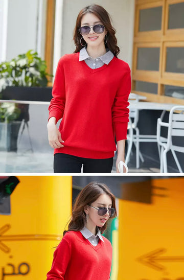 Autumn and Winter Turndown Collar Sweater Pullover Knit Fashion Casual Long Sleeve**: Embrace seasonal style with our turndown collar sweater pullover. Perfect for autumn and winter, this knit sweater features a chic turndown collar and long sleeves for maximum warmth and comfort. Ideal for casual wear, it combines fashion with coziness, making it a must-have for your cool-weather wardrobe.