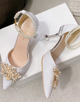 Shoes Women Summer High Heels Women Wedding Shoes Luxury Bride Gold Heels Mary Jane Shoes Ladies Pumps Sandals Zapatos De Mujer