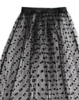 Women Skirts Black Polka Dot Maxi Skirts Summer Female Fashion Casual Skirts