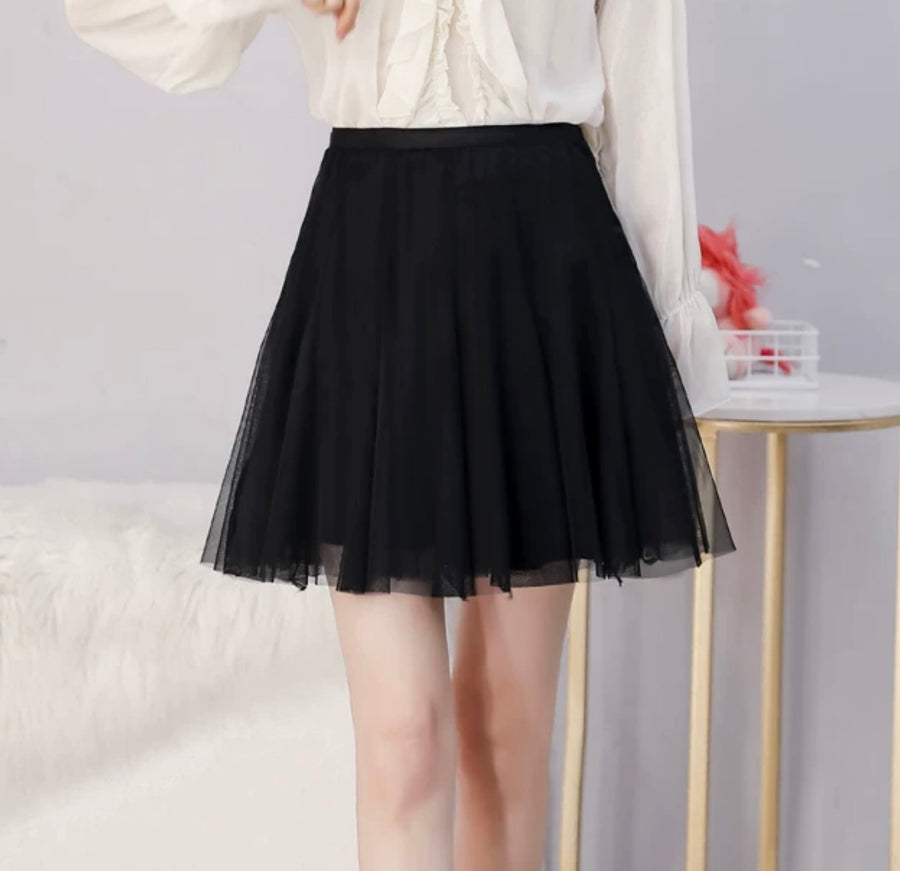 New Fashion Mini Tulle Cute Skirts Womens Black Short Skirt Elegant Ladies Girls