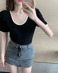 Shirts Women Fashion Loose Solid All-match Trendy Popular Summer Hot