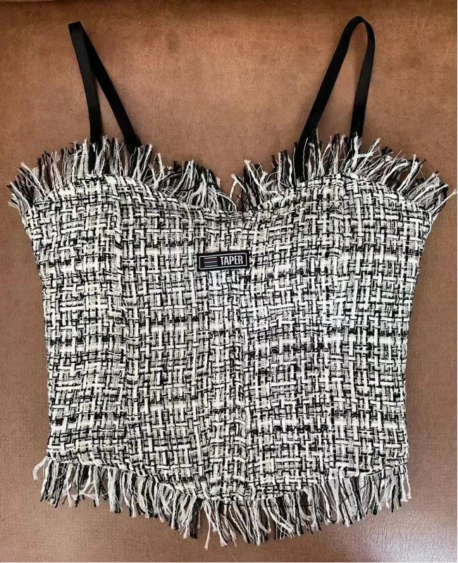 Woman's Vest superior quality Summer cross cotton sling tassels fashion solid color Ladies tops dropshipping GRWJ2258