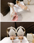 Shoes Women Summer High Heels Women Wedding Shoes Luxury Bride Gold Heels Mary Jane Shoes Ladies Pumps Sandals Zapatos De Mujer