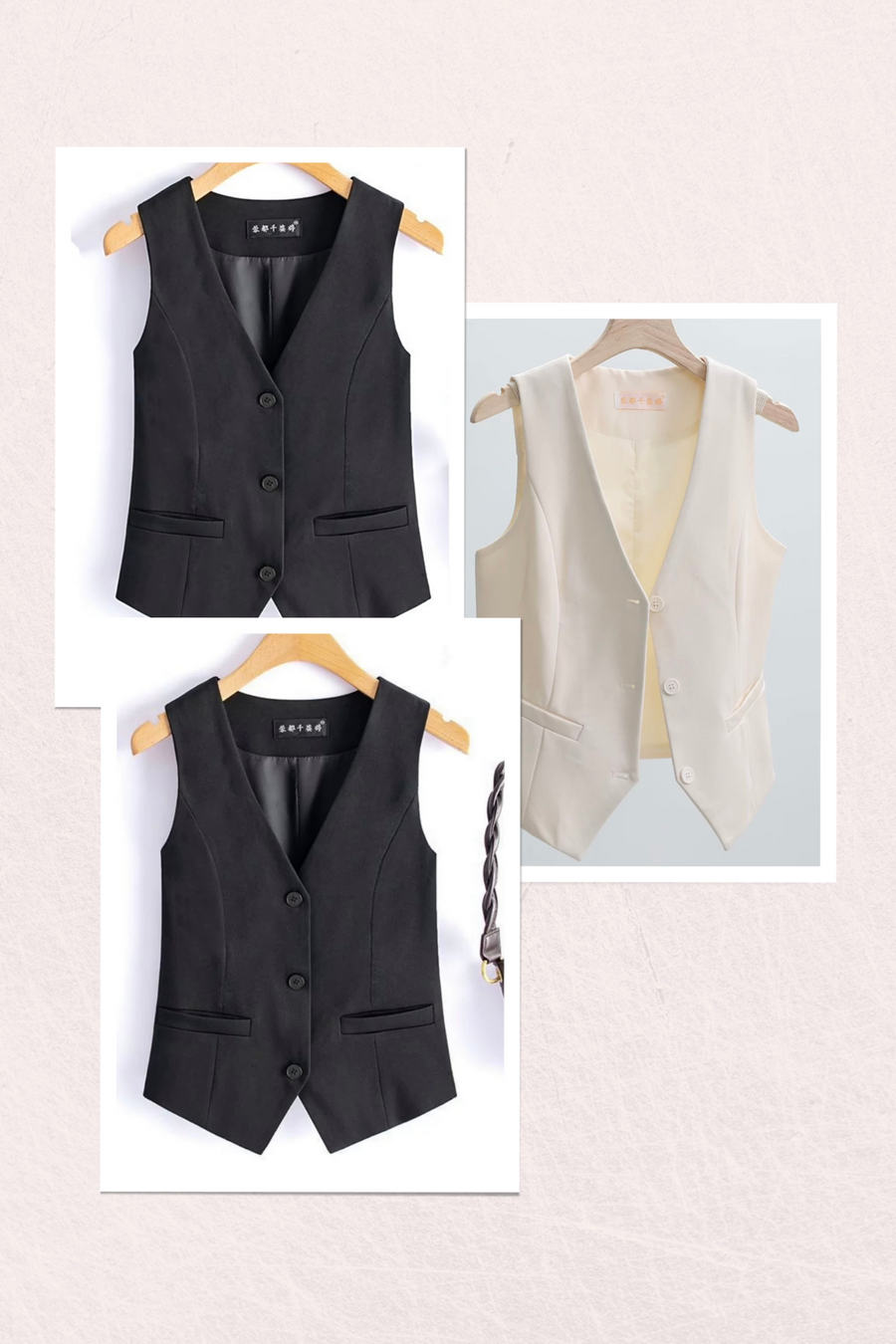 Black Short Blazer Vest Women Single Breasted Office Vest Coat Thin Short Vest Female Outerwear