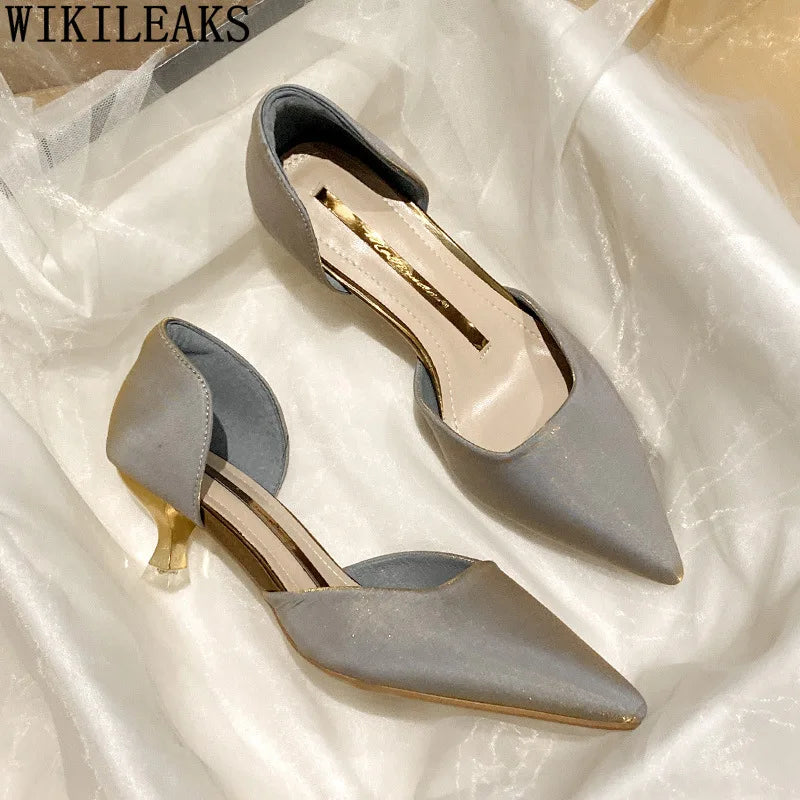 Wedding Shoes for Women Bride High Heels Pumps Women Shoes Kitten Heels Party Shoes for Women Office 2024 Zapatillas De Mujer