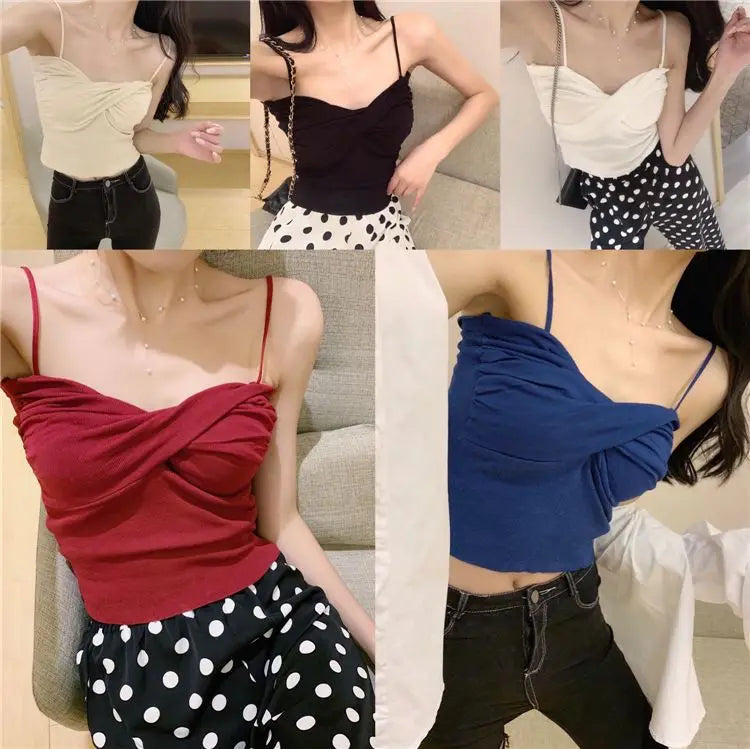 Women Sweater Women Sexy Solid Pleated Crop Tops Small Size Highstreet Summer Tops Sweaters