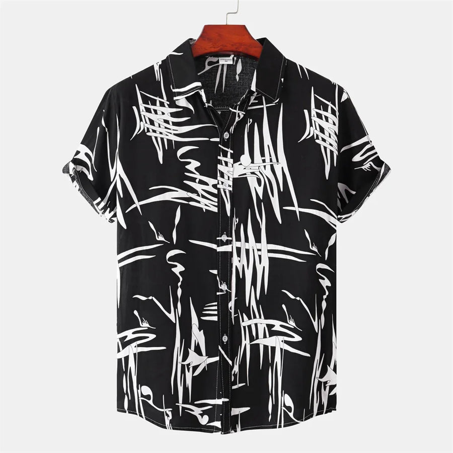 Simple Men'S Shirt 3d Printed Retro Fashion Top Loose Oversized Wear Every