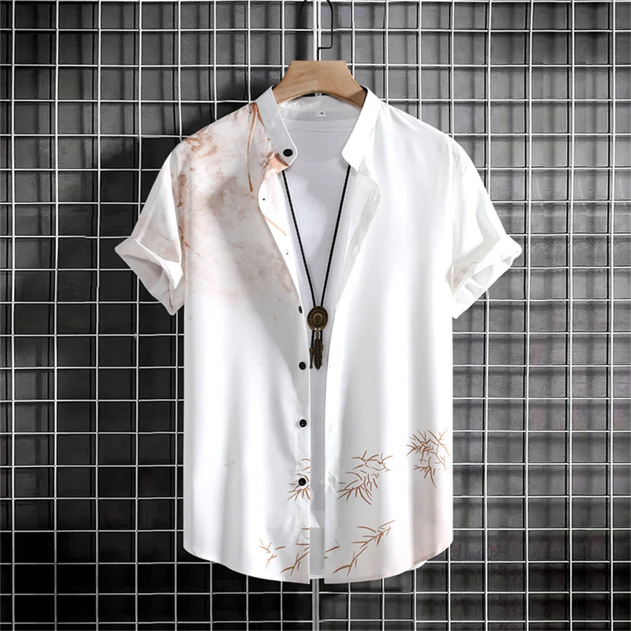 Simple Men'S Shirt 3d Printed Retro Fashion Top Loose Oversized Wear Every