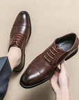 New Men Dress Shoes Luxury Brand Business Leather Shoes for Mens Comfortable Pointed Social Shoe Male Black Casual Wedding Shoes