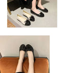 Ballerina Women's Flat Shoes Comfort Non-slip Ladies Loafers Leather Flats Elegant Bowknot Women's Single Shoes Mother's Shoes