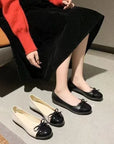 Ballerina Women's Flat Shoes Comfort Non-slip Ladies Loafers Leather Flats Elegant Bowknot Women's Single Shoes Mother's Shoes