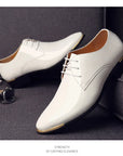 New Men’s Patent Leather Shoes  British Style Men's Dress Shoes Lace Up Pointed Toe Wedding Business Party Social Shoe Male