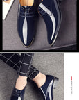 New Men’s Patent Leather Shoes  British Style Men's Dress Shoes Lace Up Pointed Toe Wedding Business Party Social Shoe Male