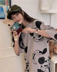 Summer T-shirt Dress Women Cartoon Print Disney Casual Short Sleeve Tee Dresses New Trendy Clothes Vestidos ins loose plus sizes