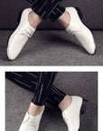 New Men’s Patent Leather Shoes  British Style Men's Dress Shoes Lace Up Pointed Toe Wedding Business Party Social Shoe Male