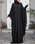 ZANZEA Fashion Summer Long Sundress Hijab Vestido 2pcs Women Long Sleeve Dress Party Kaftan Abaya