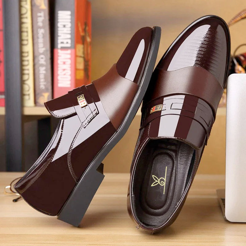 Men Leather Casual Shoes Men Shoes Autumn New Business Formal Men Leather Shoes Casual Cover Foot Heightening Leather Shoes Men