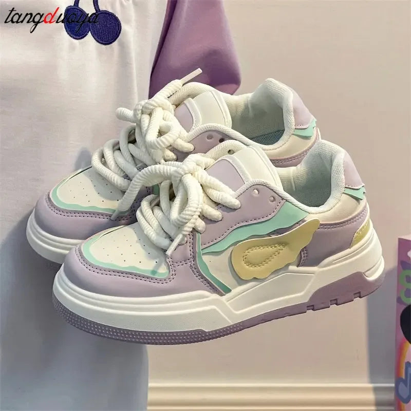 Platform Sneakers Women Kawaii College Style Vulcanized Shoes Brand Designer Skateboard Shoes Women