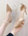 High Quality Nude Women's High Heels New Style  Classic Buckle Women's High Heels Fashion Pointed Toe Elegant