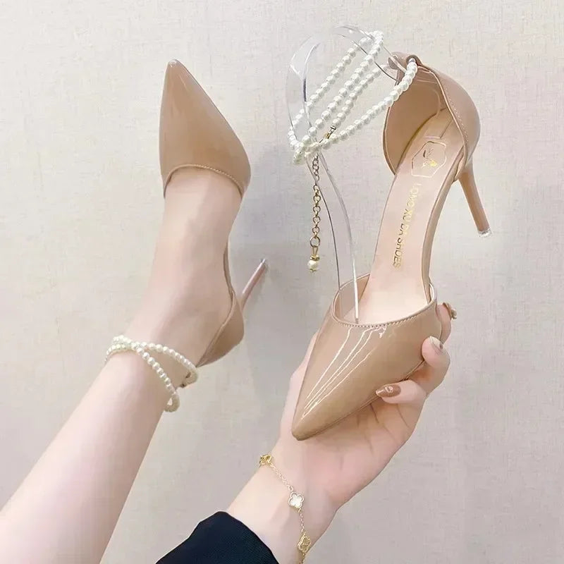 High Quality Nude Women's High Heels New Style  Classic Buckle Women's High Heels Fashion Pointed Toe Elegant