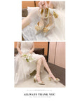 Shoes Women Summer High Heels Women Wedding Shoes Luxury Bride Gold Heels Mary Jane Shoes Ladies Pumps Sandals Zapatos De Mujer