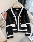 NEW Fashion Design Black Suit Jacket Women's Blazer Chic Double Breasted Spring Autumn Casual Tops Outerwear Female