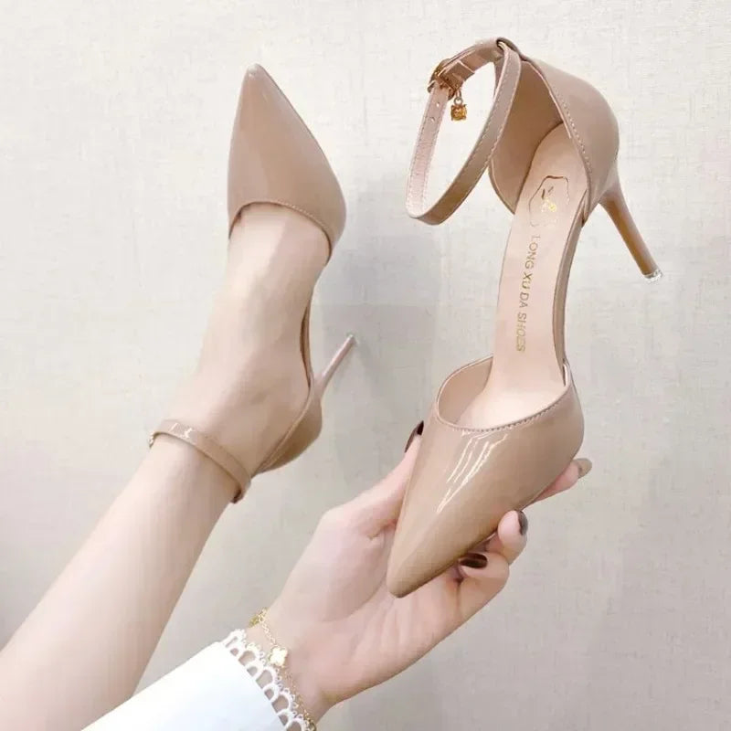 High Quality Nude Women's High Heels New Style  Classic Buckle Women's High Heels Fashion Pointed Toe Elegant