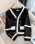 NEW Fashion Design Black Suit Jacket Women's Blazer Chic Double Breasted Spring Autumn Casual Tops Outerwear Female