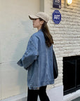 Autumn Women’s Denim Jacket Long Sleeve Overcoat Basic Loose Casual Coats Button Streetwear Outerwear Jeans Jackets