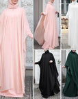 ZANZEA Fashion Summer Long Sundress Hijab Vestido 2pcs Women Long Sleeve Dress Party Kaftan Abaya