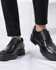 Men Brogue Height Increased Dress Shoes Gentleman Suit Elevator Shoes Oxford Invisible Heel 4/7/9CM Platform Wedding Man Shoes