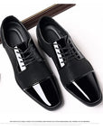 Trending Classic Men Dress Shoes For Men Oxfords Patent Leather Shoes Lace Up Formal Black Leather Wedding Party Shoes2023