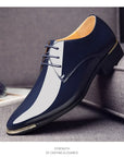 New Men’s Patent Leather Shoes  British Style Men's Dress Shoes Lace Up Pointed Toe Wedding Business Party Social Shoe Male