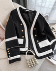 NEW Fashion Design Black Suit Jacket Women's Blazer Chic Double Breasted Spring Autumn Casual Tops Outerwear Female