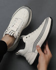 New Genuine Leather Casual Elevator Sport Shoes Increasing Height Comfortable Breathable Elevated Sneakers for Fashion Men Daily