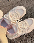 Platform Sneakers for Women Popular Autumn Style All-match Womens Trendy School Thick Sole White Pink Shoes Lolita Sneakers