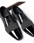 Trending Classic Men Dress Shoes For Men Oxfords Patent Leather Shoes Lace Up Formal Black Leather Wedding Party Shoes2023