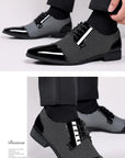 Trending Classic Men Dress Shoes For Men Oxfords Patent Leather Shoes Lace Up Formal Black Leather Wedding Party Shoes2023