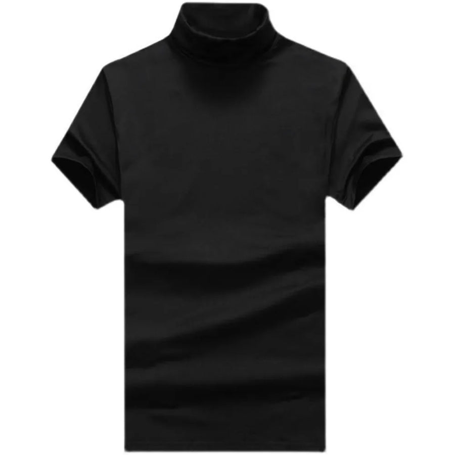 Men's Modal High Neck Short Sleeve T-Shirt Bottoming Shirt Silk