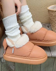 Bow Cotton Shoe Waterproof Plush Boots New Women Cute Warm Ankle Boots Ladies Outdoor Non-slip Thick Sole Snow Boot Furry