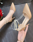 High Quality Nude Women's High Heels New Style  Classic Buckle Women's High Heels Fashion Pointed Toe Elegant