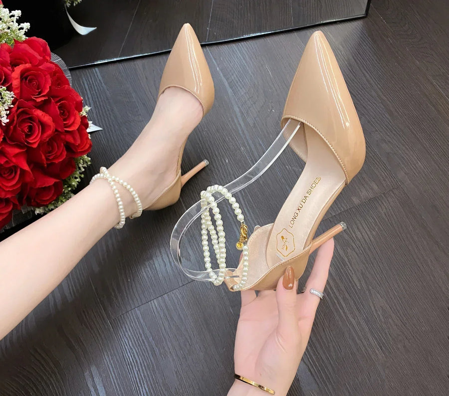 High Quality Nude Women's High Heels New Style  Classic Buckle Women's High Heels Fashion Pointed Toe Elegant