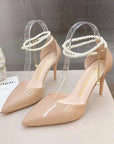 High Quality Nude Women's High Heels New Style  Classic Buckle Women's High Heels Fashion Pointed Toe Elegant