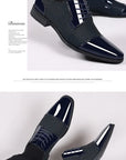 Trending Classic Men Dress Shoes For Men Oxfords Patent Leather Shoes Lace Up Formal Black Leather Wedding Party Shoes2023