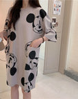 Summer T-shirt Dress Women Cartoon Print Disney Casual Short Sleeve Tee Dresses New Trendy Clothes Vestidos ins loose plus sizes