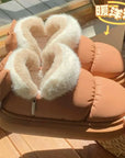 Bow Cotton Shoe Waterproof Plush Boots New Women Cute Warm Ankle Boots Ladies Outdoor Non-slip Thick Sole Snow Boot Furry