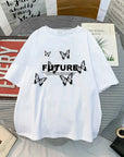 Oversized T Shirt Women Butterfly Letter Print T Shirts Short Sleeve Tee Shirt Tops Casual Harajuku T Shirt Women Clothes