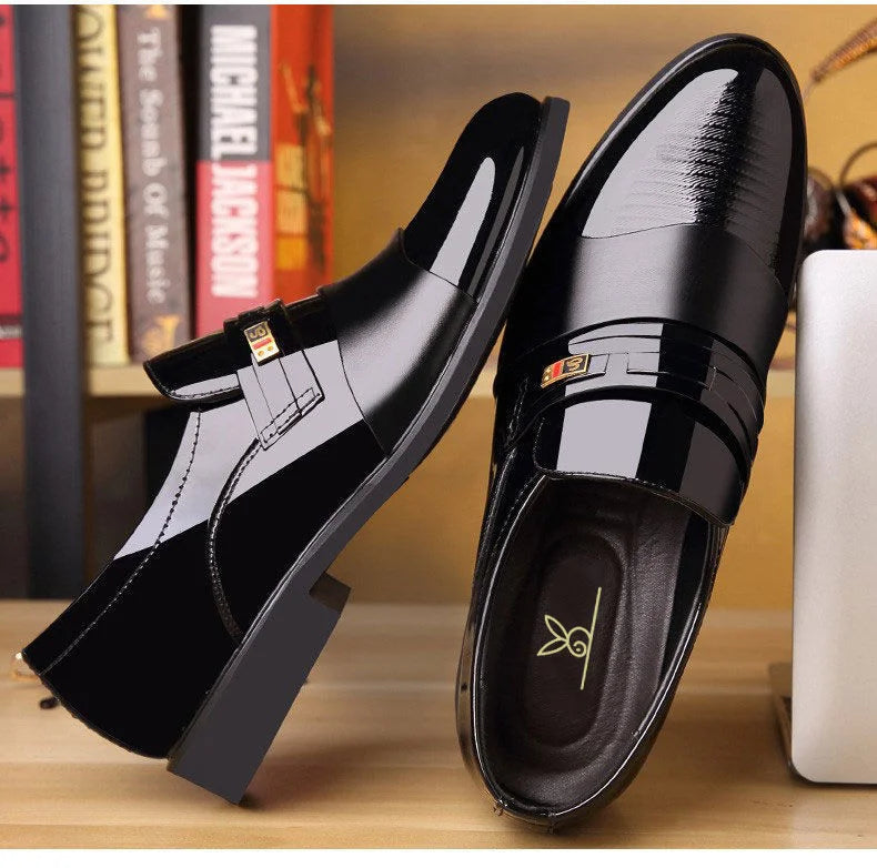 Men Leather Casual Shoes Men Shoes Autumn New Business Formal Men Leather Shoes Casual Cover Foot Heightening Leather Shoes Men